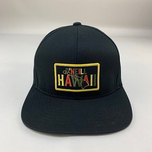 O'Neill Hawaii Mens Black Mid Profile Snapback Hat - Picture 2 of 6